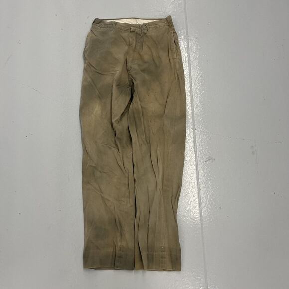 Vintage 60s Tan Faded Sanforized Workwear Chinos 25x27 - Picture 1 of 5